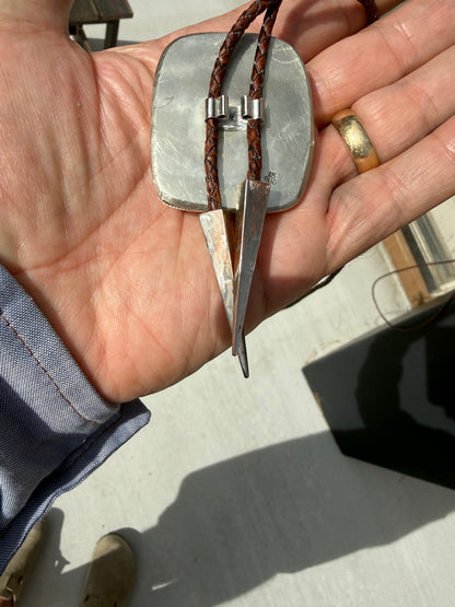 Bolo tie - picture jasper, ocean scape
