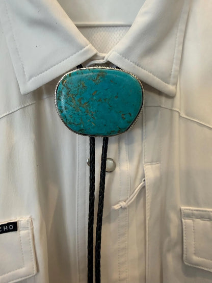 Men's Bolo Kingman Turquoise in Silver