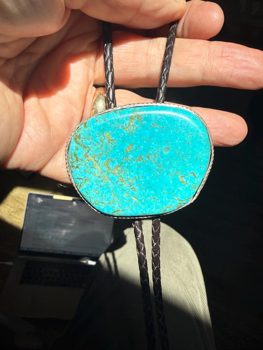 Men's Bolo Kingman Turquoise in Silver
