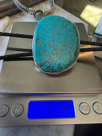 Men's Bolo Kingman Turquoise in Silver