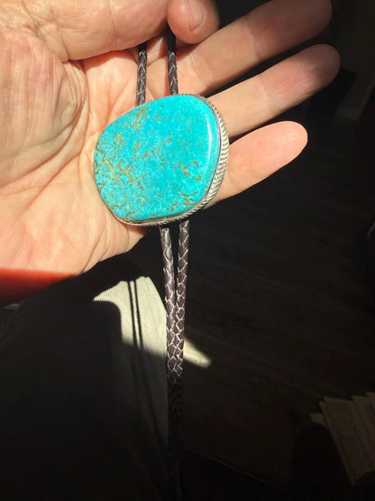 Men's Bolo Kingman Turquoise in Silver