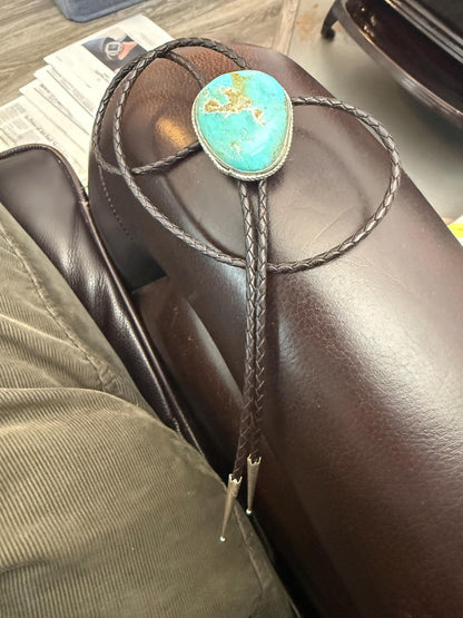 Men's Bolo Royston Turquoise in 925 and 999 Silver