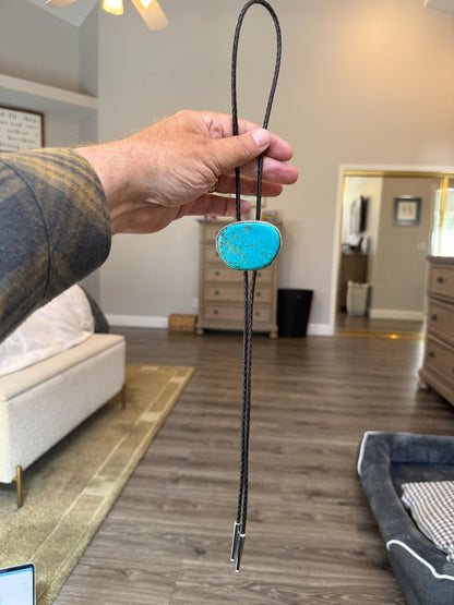 Men's Bolo Kingman Turquoise in Silver