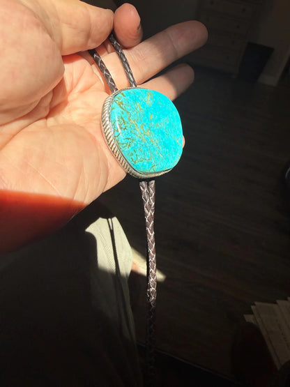 Men's Bolo Kingman Turquoise in Silver