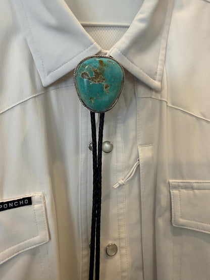 Men's Bolo Royston Turquoise in 925 and 999 Silver