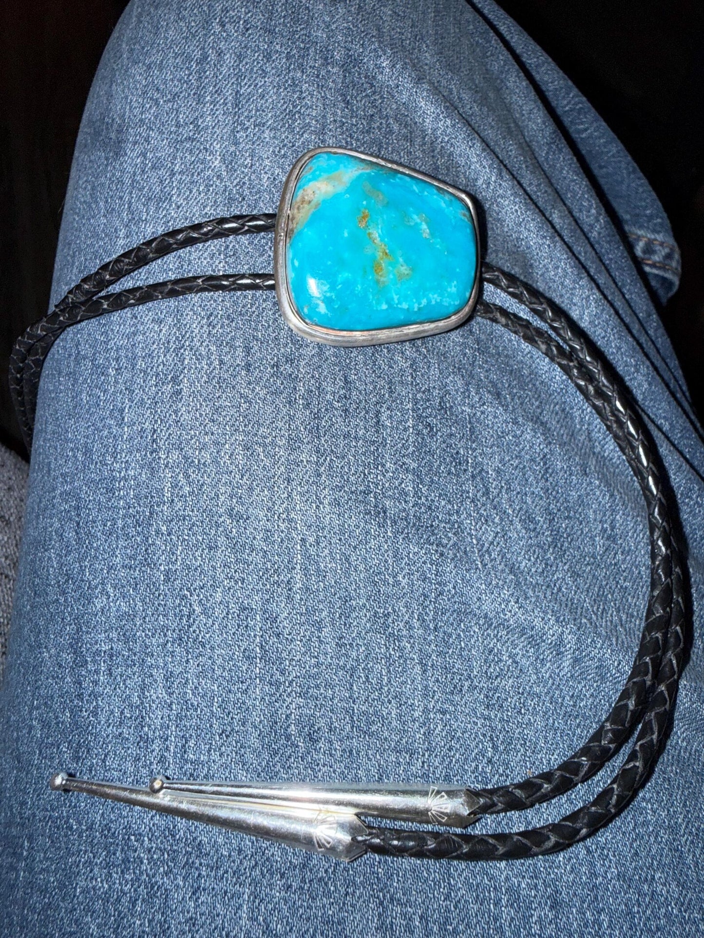 Exquisite high grade Kingman turquoise bolo