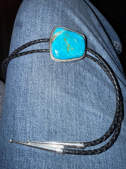 Exquisite high grade Kingman turquoise bolo