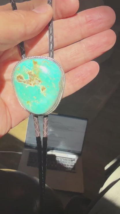 Men's Bolo Royston Turquoise in 925 and 999 Silver