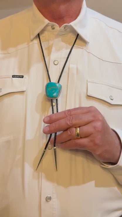 Exquisite high grade Kingman turquoise bolo